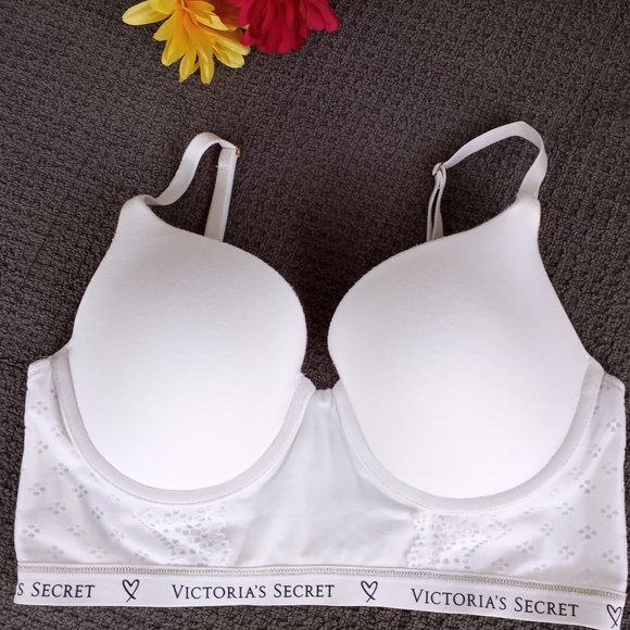 Victoria's Secret Other - Bright White VS long-line bra 32D   EUC